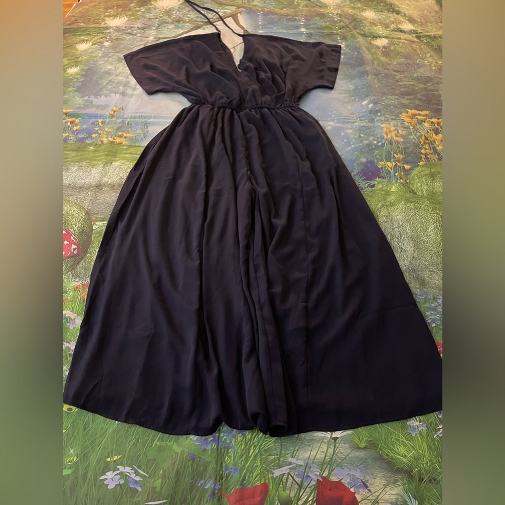 MODCLOTH Arrive & Thrive Wide Leg Jumpsuit, NAVY, Size Medium, NWT - Picture 6 of 10